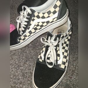 Vans Black and White Checkerboard Mens Sz 10 Shoes
